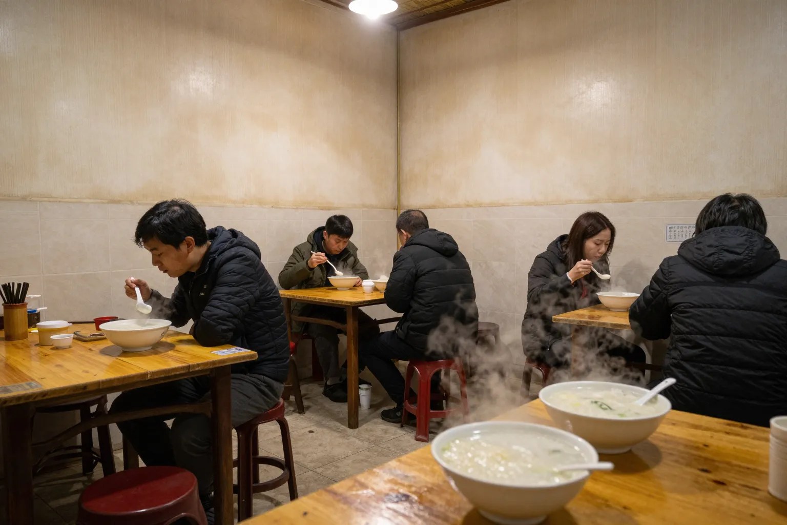 2021澳門美食推薦必吃成記粥品,澳門美食遊記 4 港澳式粥店內用餐的客人